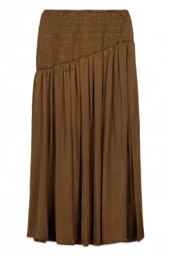 Slowlove Saias-Saia midi acetinada Castanho