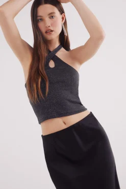 Springfield Saias-Saia midi acetinada preto