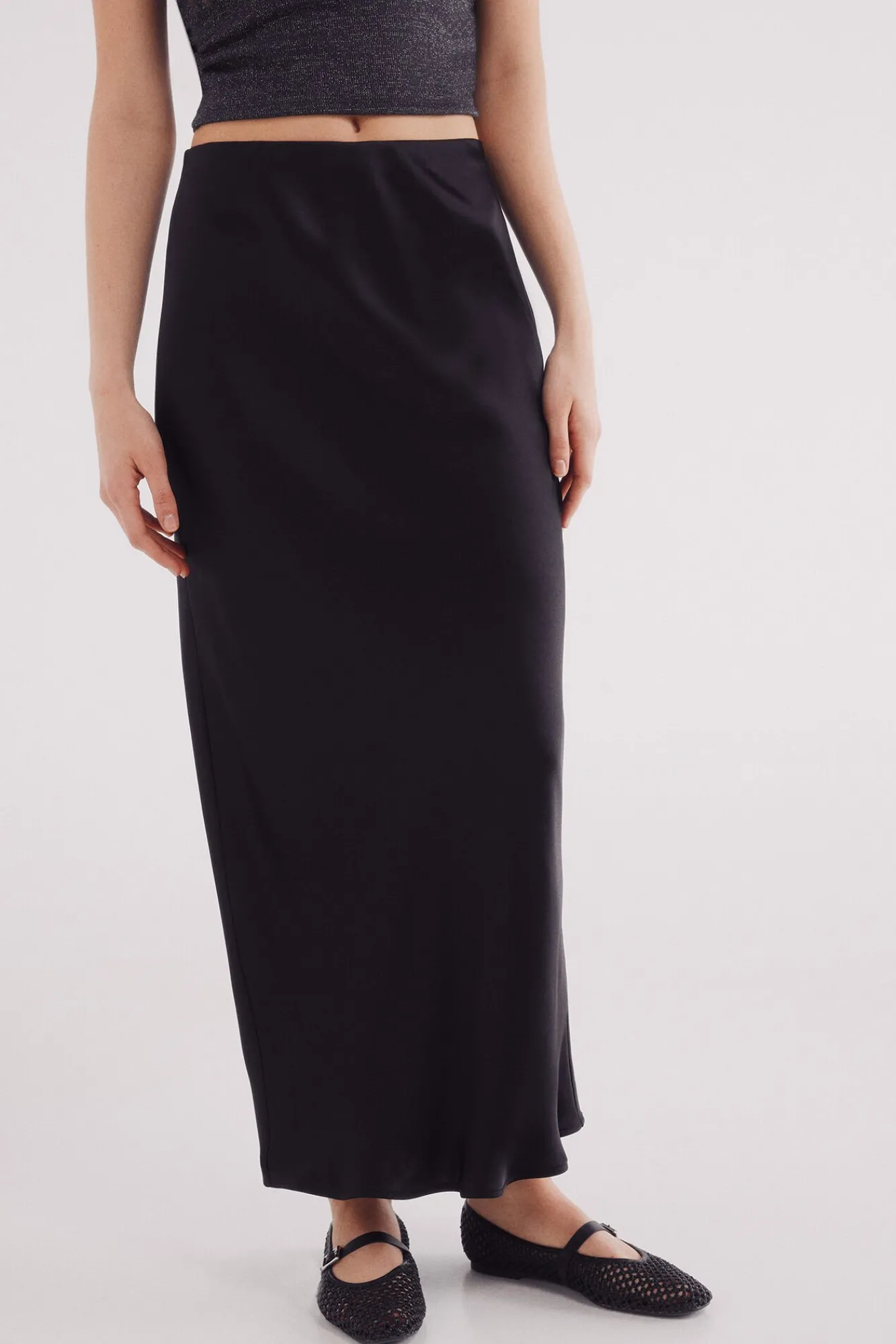 Springfield Saias-Saia midi acetinada preto
