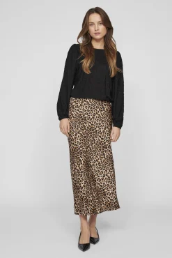 Vila Saias-Saia midi cetim Castanho