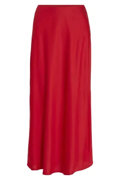 Vila Saias-Saia midi cetim Vermelho