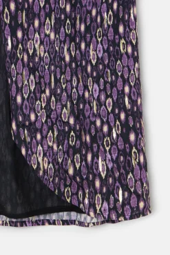 Silbon Saias-Saia midi com estampado ikat e abertura Roxo