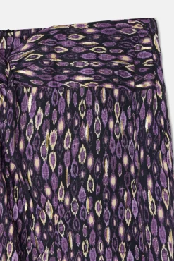 Silbon Saias-Saia midi com estampado ikat e abertura Roxo
