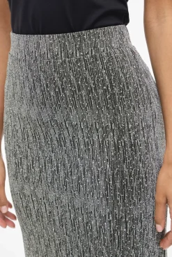 Vila Saias-Saia midi com glitter Cinzento