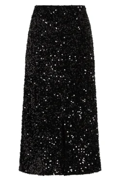 Vila Saias-Saia midi com lantejoulas Preto