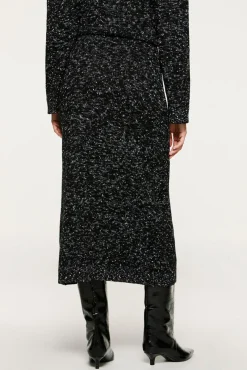 Selected Saias-Saia midi de algodão orgânico Preto