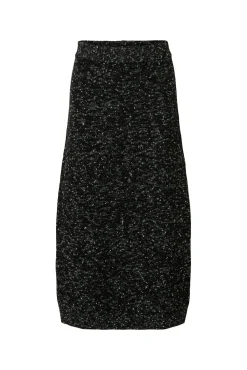 Selected Saias-Saia midi de algodão orgânico Preto