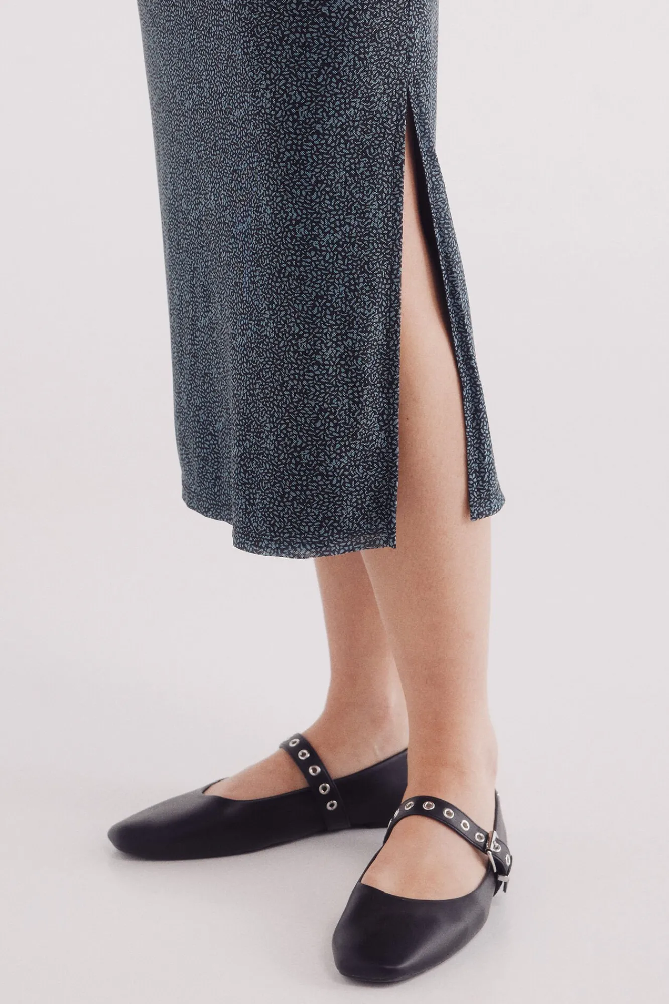 Springfield Saias-Saia midi de chiffon estampada preto