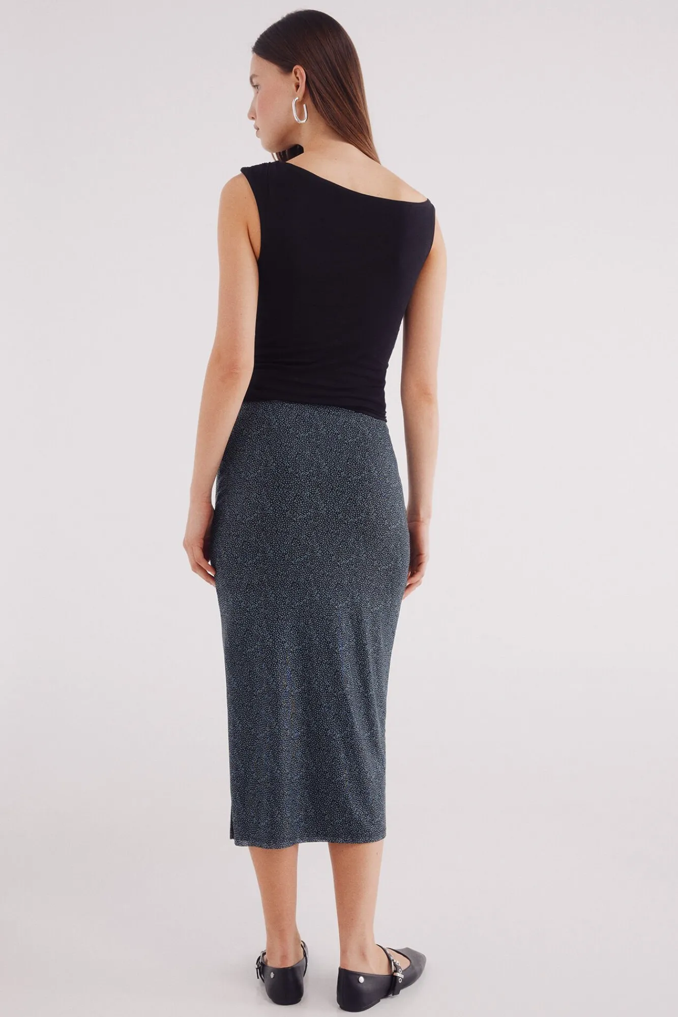 Springfield Saias-Saia midi de chiffon estampada preto