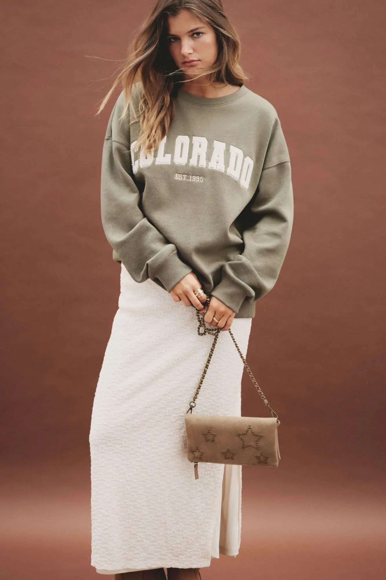 Springfield Saias-Saia midi de crochet branco