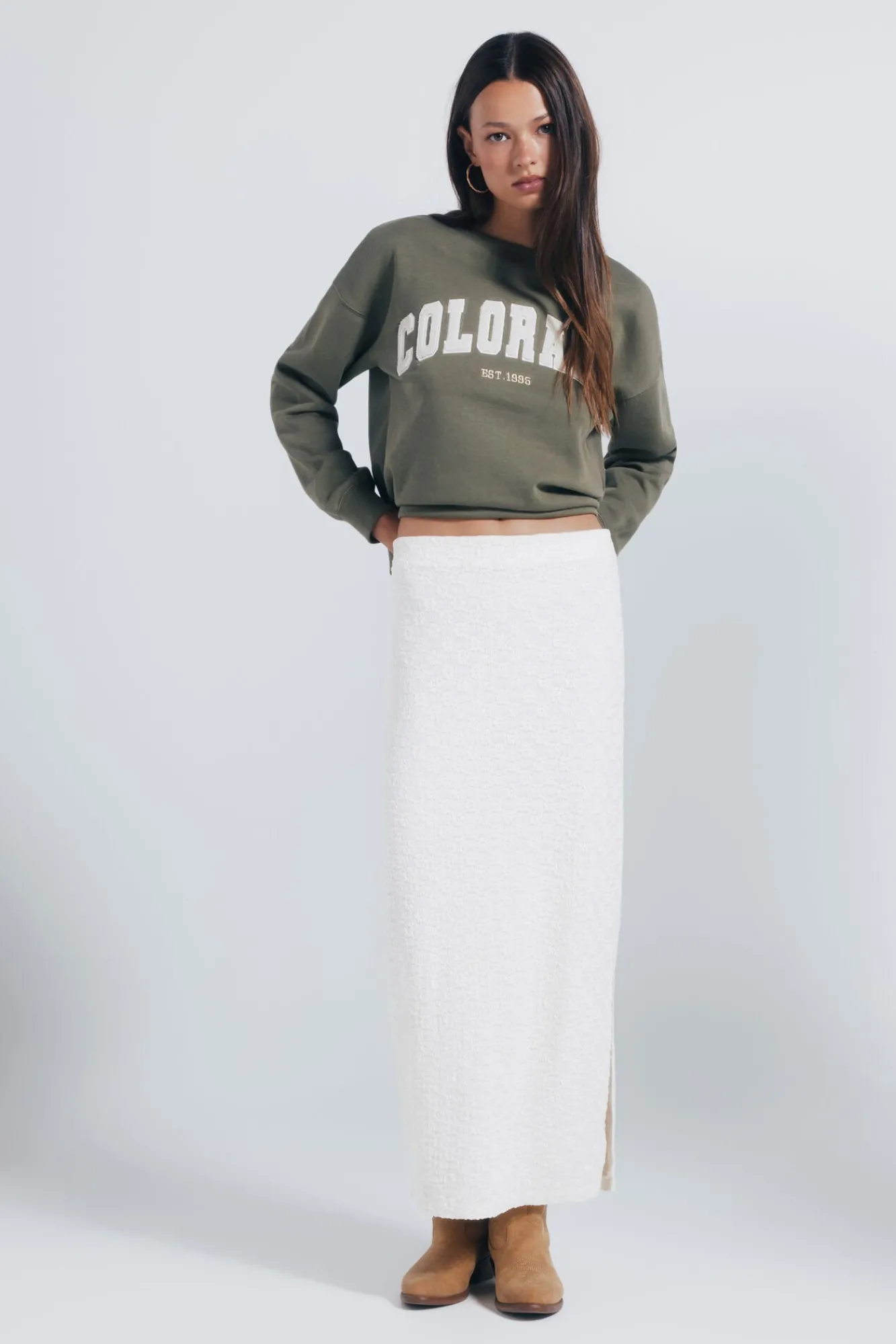 Springfield Saias-Saia midi de crochet branco