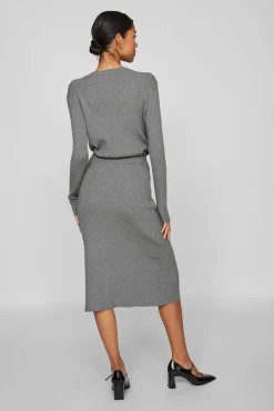 Vila Saias-Saia midi de malha malha Cinzento