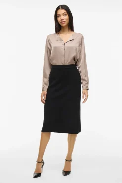 Vila Saias-Saia midi de malha malha Preto