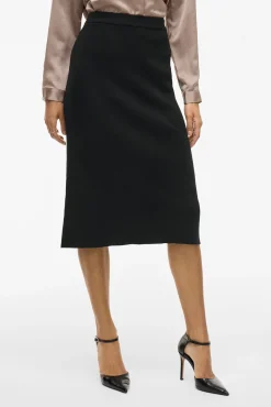 Vila Saias-Saia midi de malha malha Preto