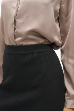 Vila Saias-Saia midi de malha malha Preto