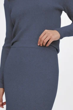 Vila Saias-Saia midi de malha malha Azul