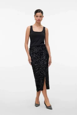 Vero Moda Saias-Saia midi de saia Preto
