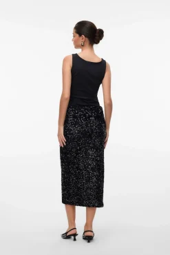 Vero Moda Saias-Saia midi de saia Preto