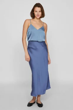 Vila Saias-Saia midi de saia Azul