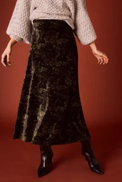 Slowlove Saias-Saia midi de veludo tie dye Preto