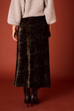 Slowlove Saias-Saia midi de veludo tie dye Preto