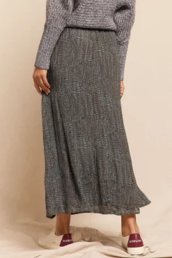 Slowlove Saias-Saia midi em cetim estampado Cinzento