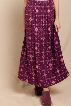 Slowlove Saias-Saia midi estampada Roxo