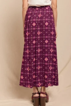 Slowlove Saias-Saia midi estampada Roxo