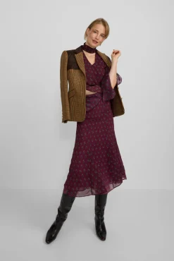 Silbon Saias-Saia midi estampado Granada