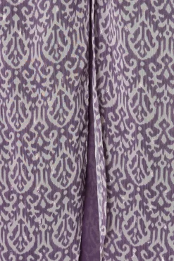 Silbon Saias-Saia midi estampado Ikat com abertura Roxo