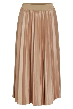 Vila Saias-Saia midi plissada Castanho