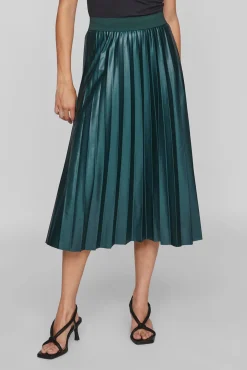 Vila Saias-Saia midi plissada Verde