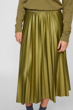 Vila Saias-Saia midi plissada Verde