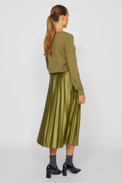Vila Saias-Saia midi plissada Verde