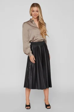 Vila Saias-Saia midi plissada Preto