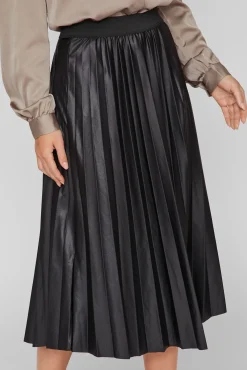 Vila Saias-Saia midi plissada Preto