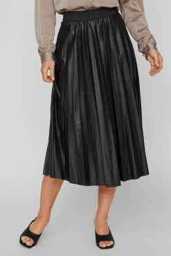 Vila Saias-Saia midi plissada Preto