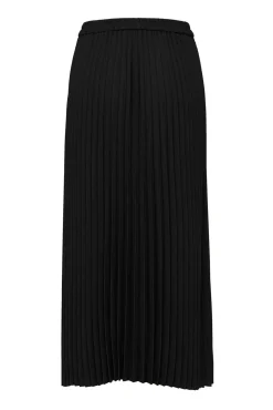 Selected Saias-Saia midi plissada com cintura elástica Preto