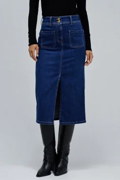 Salsa Jeans Saias-Saia midi push-in saia Azul