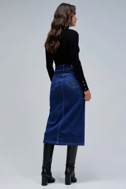 Salsa Jeans Saias-Saia midi push-in saia Azul