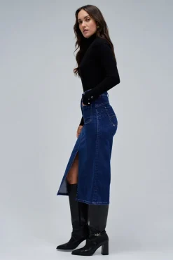 Salsa Jeans Saias-Saia midi push-in saia Azul