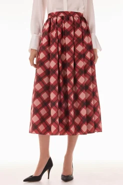 TFP by Tamara Falcó Saias-Saia midi xadrez Vermelho