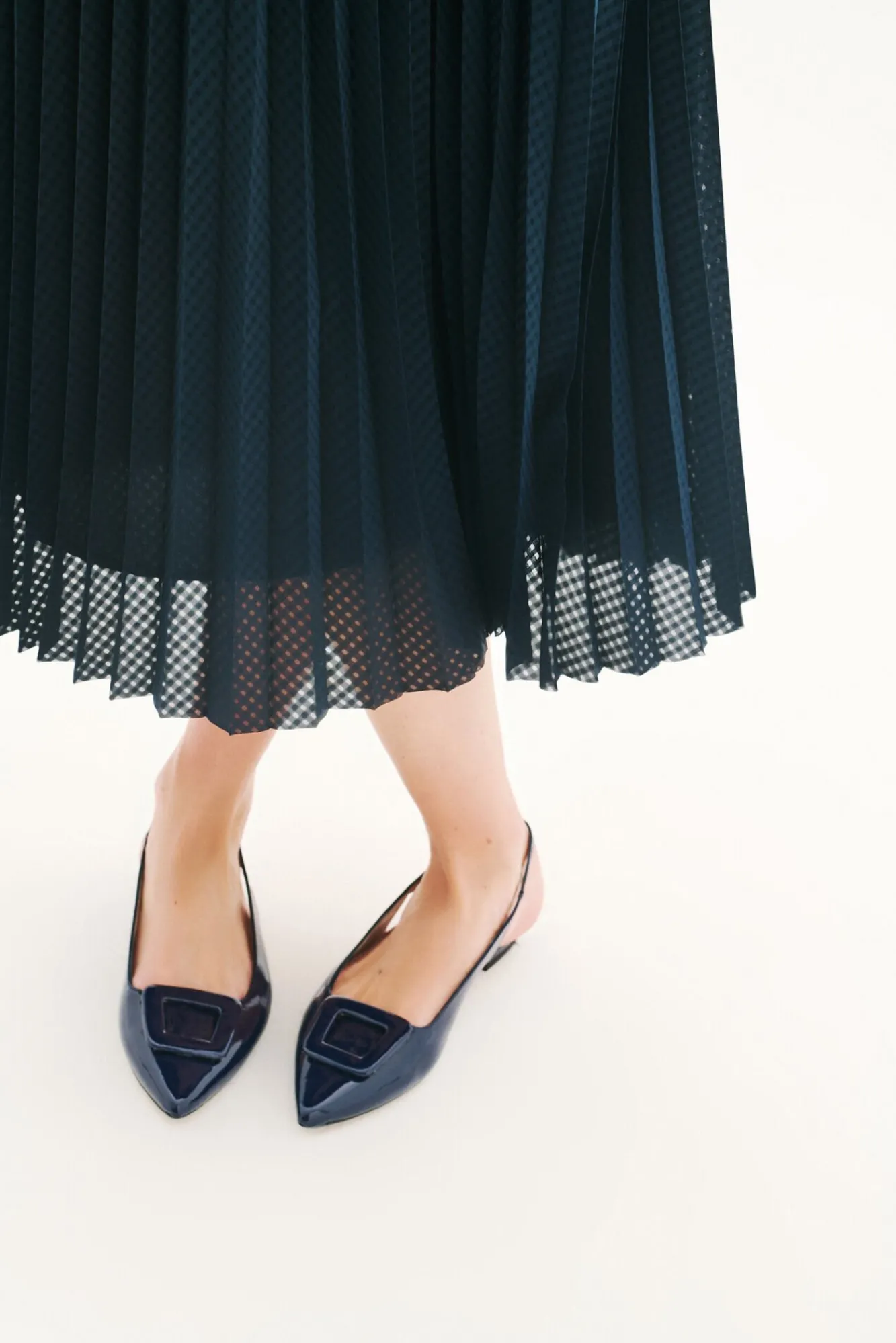 Caroll Saias-Saia plissada Azul