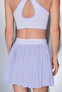 Dash and Stars Saias-Saia plissada lilás com forro de tela rosa