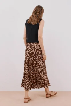 Cortefiel Saias-Saia roda estampada Tostado