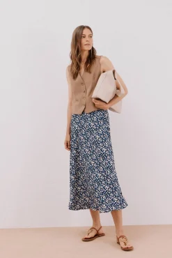 Cortefiel Saias-Saia roda estampada Multicolorido