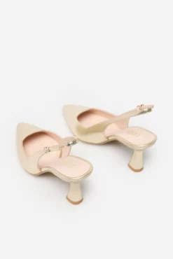 Lodi Calçado De Couro-Sandália salto Dourado