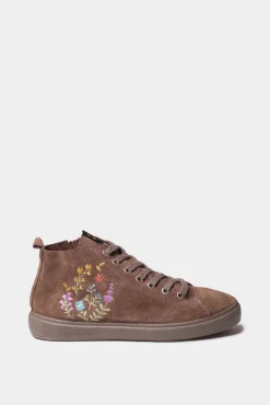 Toni Pons Botas-Sapatilha abotinada com detalhes florais castanho