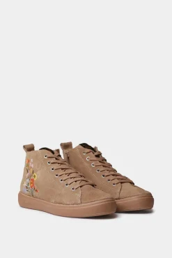 Toni Pons Botas-Sapatilha abotinada com detalhes florais bege