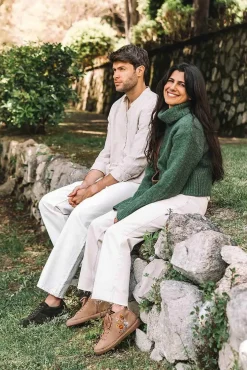 Toni Pons Botas-Sapatilha abotinada com detalhes florais bege